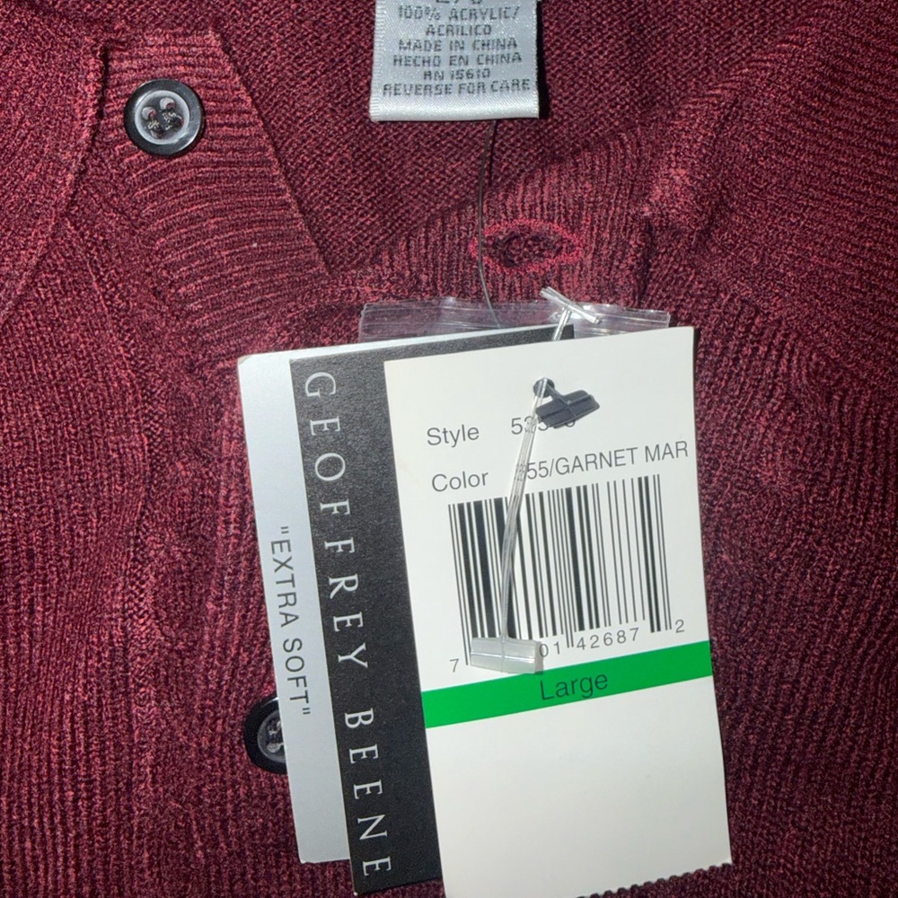 NWT Geoffrey Beene Sweater size‎ L - Picture 5 of 5